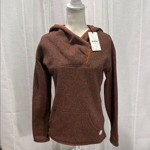 Stio women’s sweet water fleece hooded pullover mustang heather